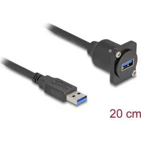   Delock USB-A 3.0 -> USB-A 3.0 M/F D-Type modul 0.2m fekete