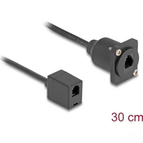   Delock RJ10 (4P4C) -> RJ10 (4P4C) F/F D-Type modul 0.3m fekete