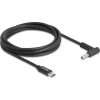 Delock USB-C -> DC 4,5 x 3,0mm M/M töltőkábel 1.5m fekete HP