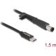 Delock USB-C -> DC 7,4 x 5,0mm M/M töltőkábel 1.5m fekete HP