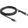 Delock USB-C -> DC 7,4 x 5,0mm M/M töltőkábel 1.5m fekete HP