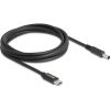 Delock USB-C -> DC 4,5 x 3,0mm M/M töltőkábel 1.5m fekete Dell