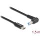 Delock USB-C -> DC 5,5 x 1,7mm M/M töltőkábel 1.5m fekete Acer