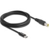 Delock USB-C -> DC 7,9 x 5,5mm M/M töltőkábel 1.5m fekete IBM