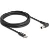 Delock USB-C -> DC 6.0 x 4.3mm M/M töltőkábel 1.5m fekete Sony