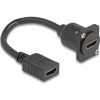 Delock HDMI 2.0 -> HDMI 2.0 F/F D-Type modul 0.2m fekete