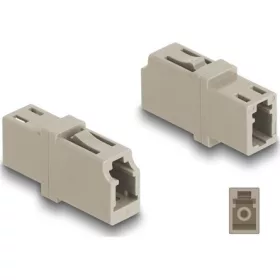   Delock Optikai szál párosító LC Simplex anya - LC Simplex anya OM1/OM2 bézs