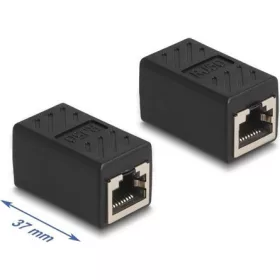   Delock RJ50 Cat5E FTP -> RJ50 Cat5E FTP F/F adapter fekete