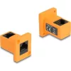 Delock D-típusú Modul RJ45 anya   anya 90 fokban hajlított narancssárga