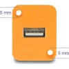Delock D-típusú Modul A-típusú USB 2.0 csatlakozós anya   anya narancssárga