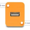 Delock D-típusú Modul A-típusú USB 2.0 csatlakozós anya   anya narancssárga