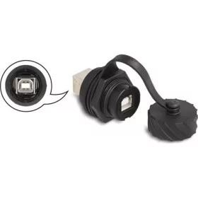   Delock USB-B 2.0 -> USB-B 2.0 F/F adapter fekete IP68 , beépíthető