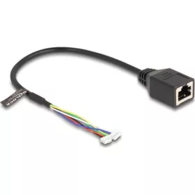   Delock RJ45 CAT5e UTP -> 1db 4pin 1db 6pin F/F adatkábel 0.3m fekete