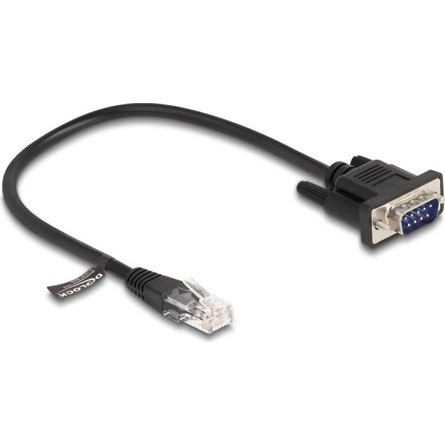 Delock RJ45 -> Serial RS-232 DB9 M/M adatkábel 0.3m fekete