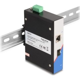   Delock Ipari Gigabit Média Átalakító RJ45 - SFP DIN sínhez