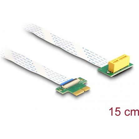 Delock x1 male - x1 slot 90° FPC kábellel 15cm 1-port PCIe x1 riser kártya