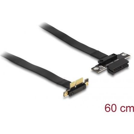 Delock x1 male 90° - x1 slot kábellel 60cm 1-port PCIe x1 riser kártya