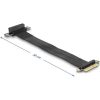 Delock x4 male - x4 slot 90° kábellel 30cm 1-port PCIe x4 riser kártya