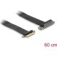 Delock x4 male - x4 slot 90° kábellel 60cm 1-port PCIe x4 riser kártya