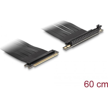 Delock x16 male - x16 slot 90° kábellel 60cm 1-port PCIe x16 riser kártya