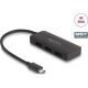 Delock 88041 USB-C 3-portos DisplayPort video splitter fekete 3840×2160@60Hz