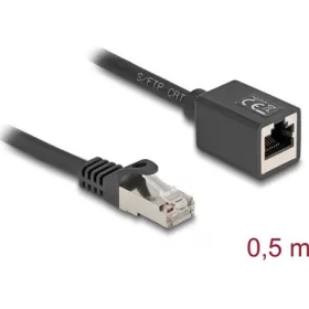   Delock Hálózat bővítő kábel RJ45 apa - RJ45 anya Cat.6A S/FTP 0,5 m fekete