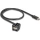 Delock USB-C -> USB-A 2.0 M/F keystone modul 0.5m fekete 250°