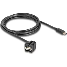   Delock USB-C -> USB-A 2.0 M/F keystone modul 1.5m fekete 250°