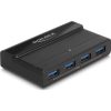 Delock 88066 4-portos USB3.0 USB-C switch fekete