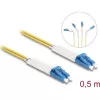Delock Üvegszálas optikai kábel LC Duplex - LC Duplex egyszerű módozatú, OS2 hajlított, 0,5 m