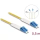 Delock Üvegszálas optikai kábel LC Duplex - LC Duplex egyszerű módozatú, OS2 hajlított, 0,5 m