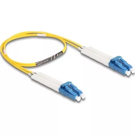 Delock Üvegszálas optikai kábel LC Duplex - LC Duplex egyszerű módozatú, OS2 hajlított, 0,5 m