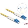 Delock Üvegszálas optikai kábel LC Duplex - LC Duplex egyszerű módozatú, OS2 hajlított, 2 m