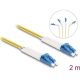 Delock Üvegszálas optikai kábel LC Duplex - LC Duplex egyszerű módozatú, OS2 hajlított, 2 m