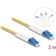 Delock Üvegszálas optikai kábel LC Duplex - LC Duplex egyszerű módozatú, OS2 hajlított, 2 m