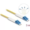 Delock Üvegszálas optikai kábel LC Duplex - LC Duplex egyszerű módozatú, OS2 hajlított, 3 m