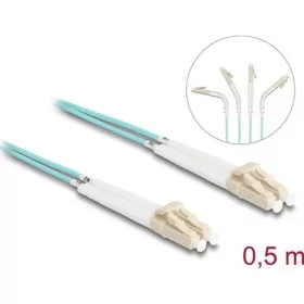   Delock Üvegszálas optikai kábel LC Duplex - LC Duplex egyszerű többszörös, OM3 hajlított, 0,5 m