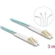 Delock Üvegszálas optikai kábel LC Duplex - LC Duplex egyszerű többszörös, OM3 hajlított, 3 m