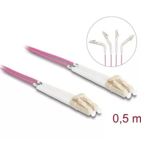   Delock Üvegszálas optikai kábel LC Duplex - LC Duplex egyszerű többszörös, OM4 hajlított, 0,5 m