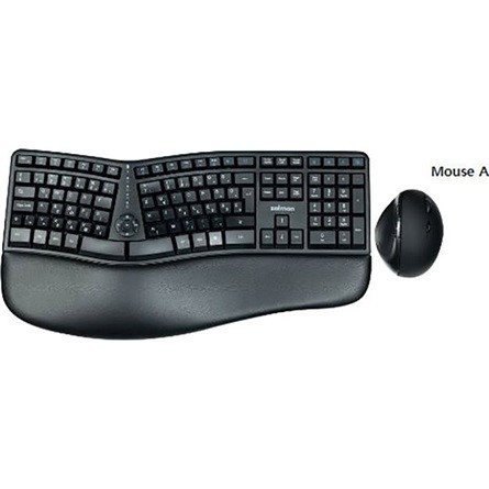 Zalman ZM-K690M Ergonomic USB magyar membrán billentyűzet + egér fekete (mouse: A)