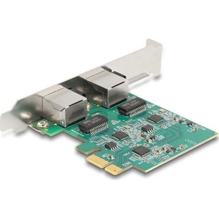 Delock 88101 2,5Gb/s PCIe x1 Dual RJ45 hálózati adapter