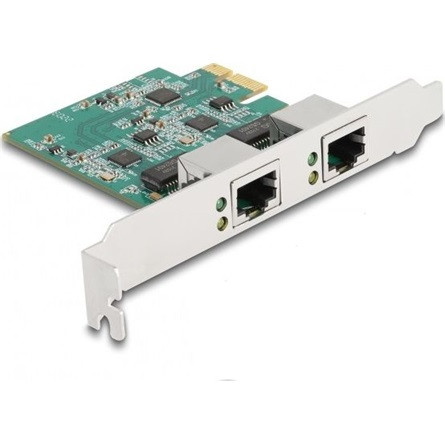 Delock 88101 2,5Gb/s PCIe x1 Dual RJ45 hálózati adapter