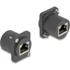 Delock D-típusú Modul RJ45 anya   anya csavarokkal fekete