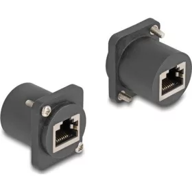 Delock D-típusú Modul RJ45 anya   anya csavarokkal fekete