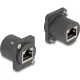 Delock D-típusú Modul RJ45 anya   anya csavarokkal fekete