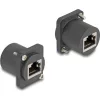 Delock D-típusú Modul RJ45 anya   anya csavarokkal fekete