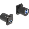 Delock D-típusú Modul USB 5 Gbps A-típusú hüvely - B-típusú hüvely csavarokkal fekete
