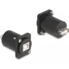 Delock D-típusú Modul USB 2.0 B-típusú hüvely - A-típusú hüvely csavarokkal fekete