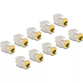   Delock Keystone Modul RJ45 anya - LSA Cat.6A eszközmentes sárga 10 db-os szett