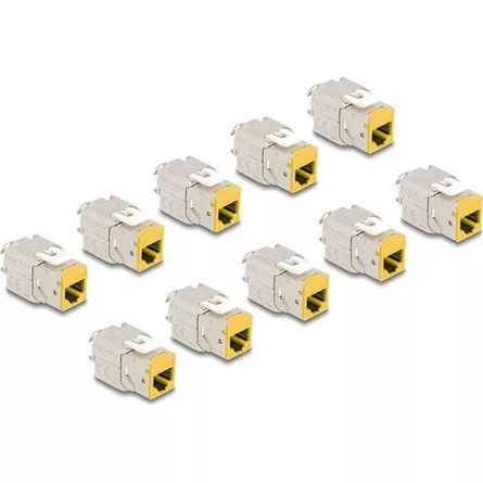 Delock Keystone Modul RJ45 anya - LSA Cat.6A eszközmentes sárga 10 db-os szett